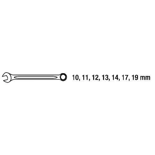 Honiton profi irányváltós, racsnis csillag-villáskulcs készlet, 7 db-os