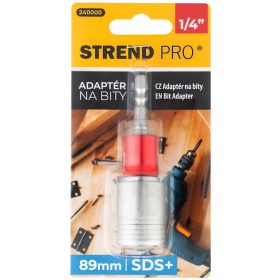   Strend Pro adapter csavarozogéphez 1/4" HEX-ről SDS PLUS-ra, 89 mm