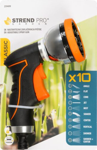 Strend Pro Garden locsolófej csúszásmentes markolattal, 10 funkciós