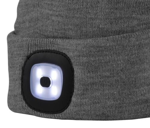 Strend Pro téli sapka 4x SMD LED világítással, szürke színben, L