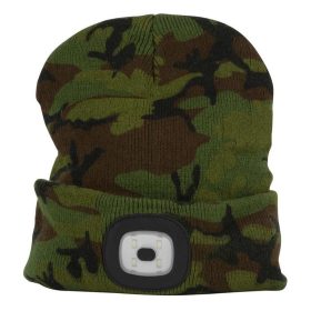   Strend Pro téli sapka 4x SMD LED világítással, terepmintás színben, L