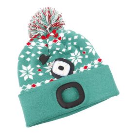   Strend Pro X-mas téli sapka 4x SMD LED világítással, zöld színben, L