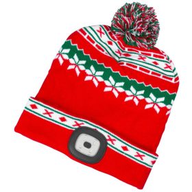   Strend Pro X-mas téli sapka 4x SMD LED világítással, piros-zöld színben, L