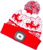 Strend Pro X-mas gyerek téli sapka 4x SMD LED világítással, piros színben, M