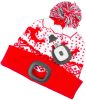 Strend Pro X-mas gyerek téli sapka 4x SMD LED világítással, piros színben, M
