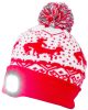 Strend Pro X-mas gyerek téli sapka 4x SMD LED világítással, piros színben, M