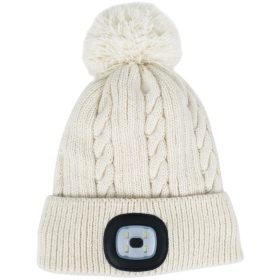   Strend Pro Damon bojtos téli sapka 4x SMD LED világítással, fehér színben, L