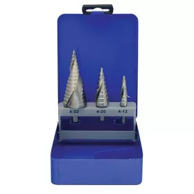   Strend Pro 3 db-os lépcsős fúró készlet, spirális vágóéllel, 4-12, 4-20, 4-32 mm, HSS 4241