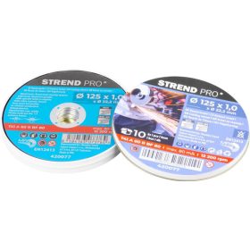   Strend Pro INOX fémvágó korong 125 x 1,0 x 22,2, 10 db-os készlet, fém dobozban
