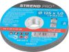 Strend Pro INOX fémvágó korong 125 x 1,0 x 22,2, 10 db-os készlet, fém dobozban