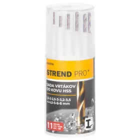   Strend Pro fémfúró készlet praktikus tárolóban, 1,5-8 mm 11 db-os, HSS