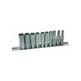   Asta hosszított dugófej készlet, 1/4" 4 - 13 mm 10 db - os, 6 szögű