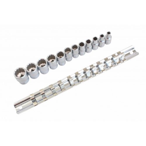 Asta dugófej készlet 12 db-os, 1/4" -os, 12 szögű colos méretben