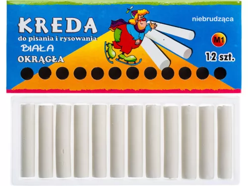 Fehér kréta, kerek, 12 db - os