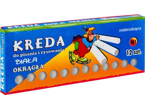 Fehér kréta, kerek, 12 db - os