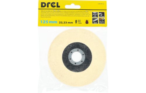 Drel polírozó tárcsa, filckorong 125 mm, 23 X 6 mm