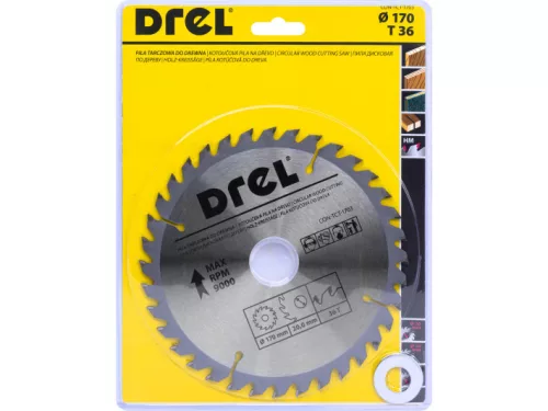 Drel vídiás kőrfűrészlap, 170 x 20 x 36T