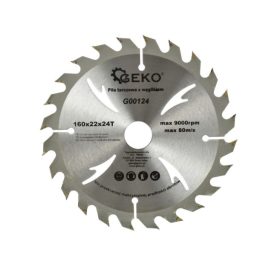 GEKO TCT vídiás körfűrészlap fához 160 x 22,2 x 24T