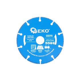   GEKO gyémánt vágókorong, fához, műanyaghoz, gipszkartonhoz, 125 x 22,2 mm