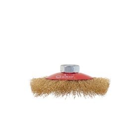   GEKO oldalcsiszoló drótkefe, sarokcsiszolóra, M14 menettel, 100 mm-es, sárgaréz