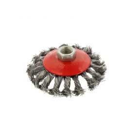   GEKO sodrott ferde acélkefe, sarokcsiszolóra, M14 menettel, 100 mm