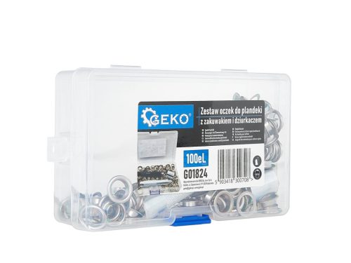 GEKO ponyva lyukasztó és gyűrű készlet