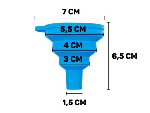 GEKO univerzális összecsukható szilikon tölcsér 70 mm