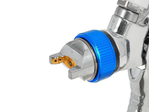 GEKO festékszóró pisztoly HVLP, 600 ml tartállyal + 4db fúvóka