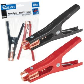   GEKO krokodil csipesz készlet akkumulátorhoz, indító kábelekhez, 2 db-os, 400A