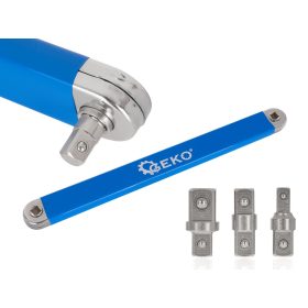   GEKO univerzális hosszabbító kulcs szűk helyekhez, 1/4", 3/8", 1/2"