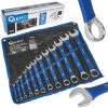 GEKO csiszolt csillag-villáskulcs készlet, csúszásgátló bevonattal, 6-32 mm, 12 db-os