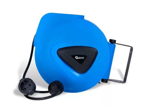 GEKO elektromos hosszabbító, autómata orsóval és fali rögzítéssel, 15 m - es