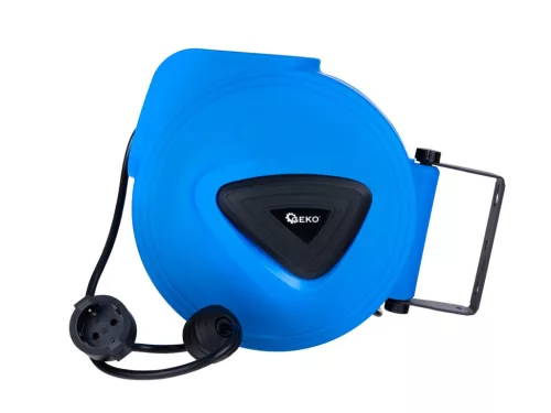 GEKO elektromos hosszabbító, autómata orsóval és fali rögzítéssel, 15 m - es