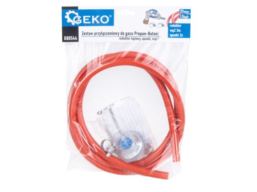 GEKO reduktor, szögletes, 2 m gázcsővel + bilincsek