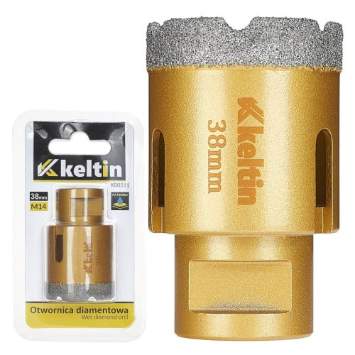 Keltin gyémánt körkivágó 38 mm, sarokcsiszolóra M14 menettel