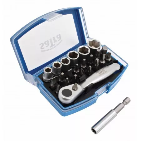 Satra bit és dugófej készlet mini racsnival, 24 db- os