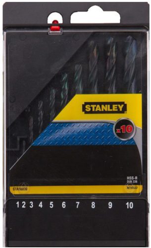 STANLEY HSS-R fémfúró készlet, 10db-os, 1-10mm