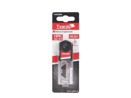 Tvardy trapéz tapétavágó tartalék penge, 60x19x0,6mm, SK2H, 10 db/csomag