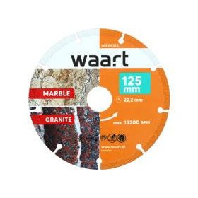   Waart gyémánt vágókorong kemény anyagokhoz, KU vágóél, 125 X 22,2 mm