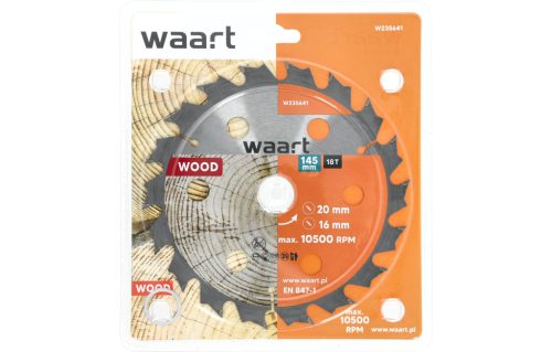 Waart vídiás körfűrészlap fához, 145 X 20 X 18T