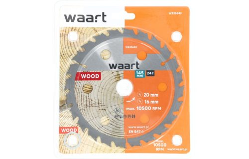 Waart vídiás körfűrészlap fához, 145 X 20 X 24T