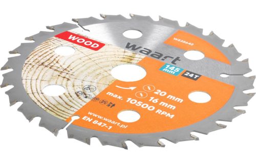 Waart vídiás körfűrészlap fához, 145 X 20 X 24T
