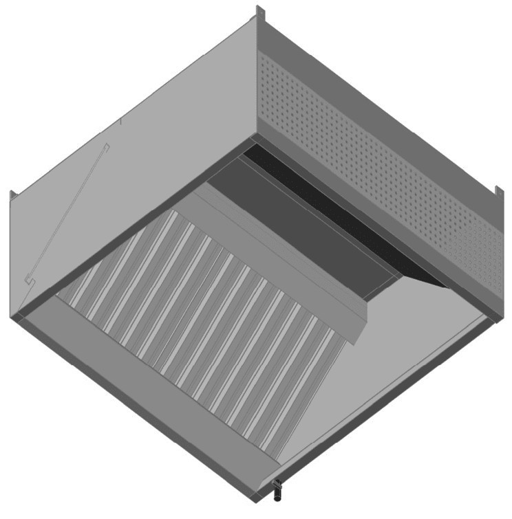 ATFEF2111 Rozsdamentes fali elszívóernyő frisslevegő befúvással 2100 X 1100 HxSZ(mm)