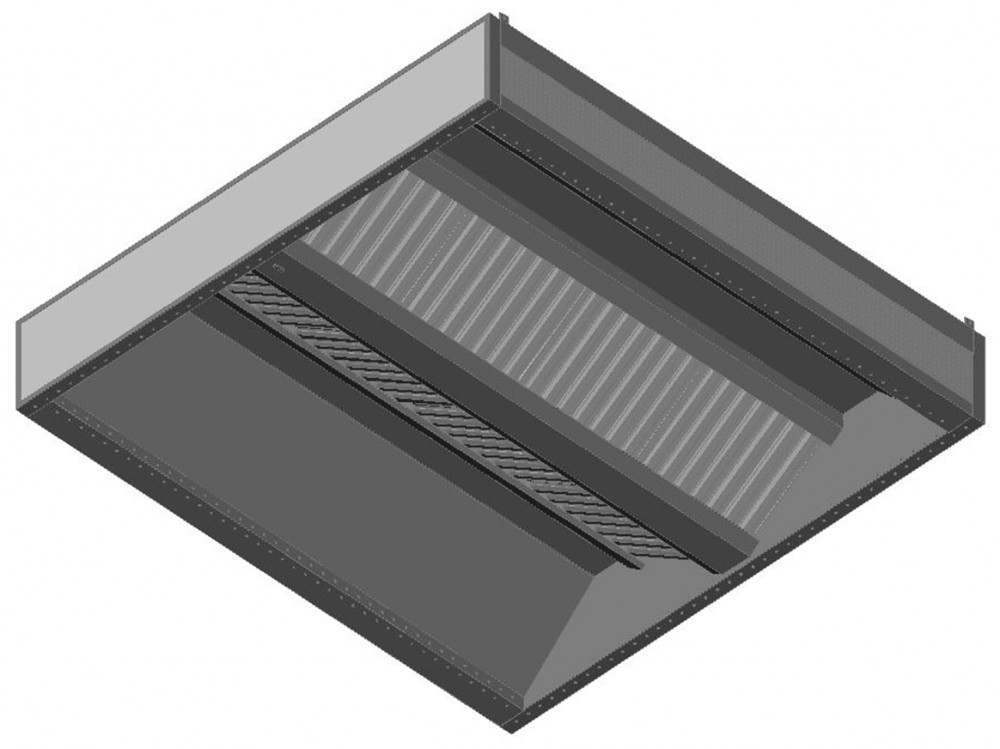 ATMEFS1017 Rozsdamentes sziget elszívóernyő frisslevegő befúvás segéd légsugár 1000 X 1700 HxSZ(mm)