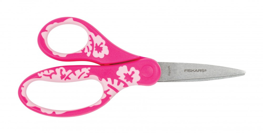 Fiskars Softgrip gyermekolló (15 cm), rózsaszín virág megszűnő