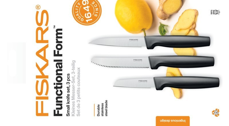 Fiskars Functional Form kicsi késkészlet, 3 db-os