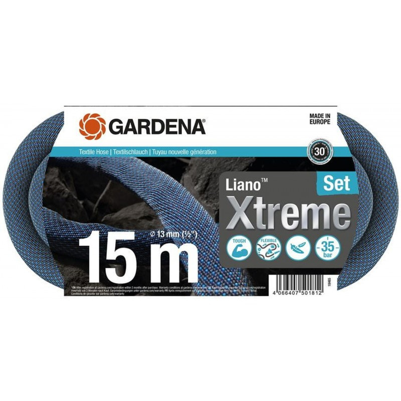 Gardena Liano Xtreme Textil locsolótömlő készlet (1/2'), 15 m