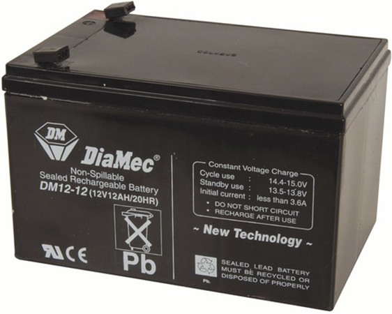 DIAMEC 12V 12Ah 12V, 12Ah, zselés, ólom akkumulátor, gondozásmentes, 151x99x100.5mm, 3.5kg.