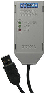 SOYAL AR-321CM Optocsatolt USB - RS-485 átalakító, automatikus adatcímzés, 32 egység működtetéséhez.