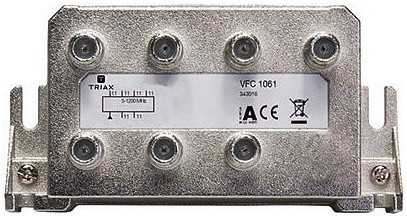 F 6-os splitter (Teletronik VFC 1061) 6-os passzív antennajel elosztó hagyományos és műholdas rendszerekhez, 5-2400 MHz.